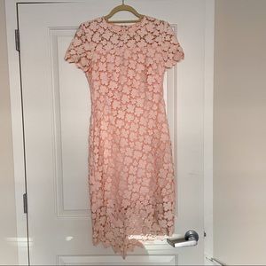 Pink Floral Applique Dress